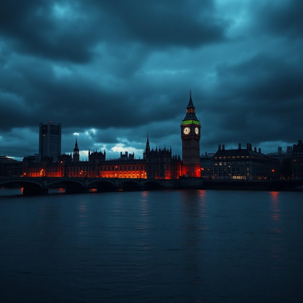 London skyline at blue hour